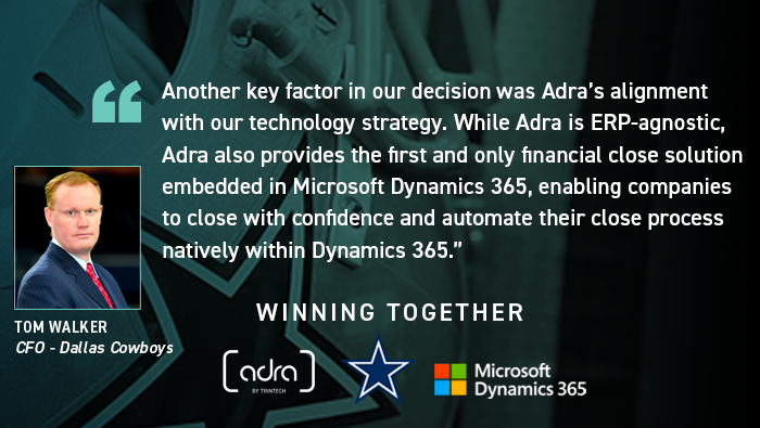 A fast and accurate close was what the Dallas Cowboys wanted — and they gained a fast financial close process with Adra.