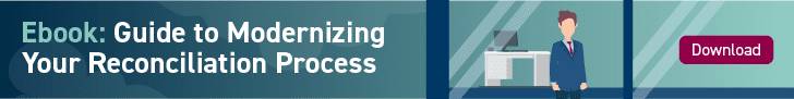 Five Key Accounting Metrics To Analyze Before Scaling Your Organization | eBook: Guide to Modernizing Your Reconciliation Process | Download CTA Button | Illustration of white person in business suit looking into distance behind window