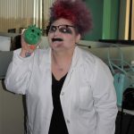 Support Consultant Michelle Reich spooked party-goers with her impressive and colorful mad scientist costume.