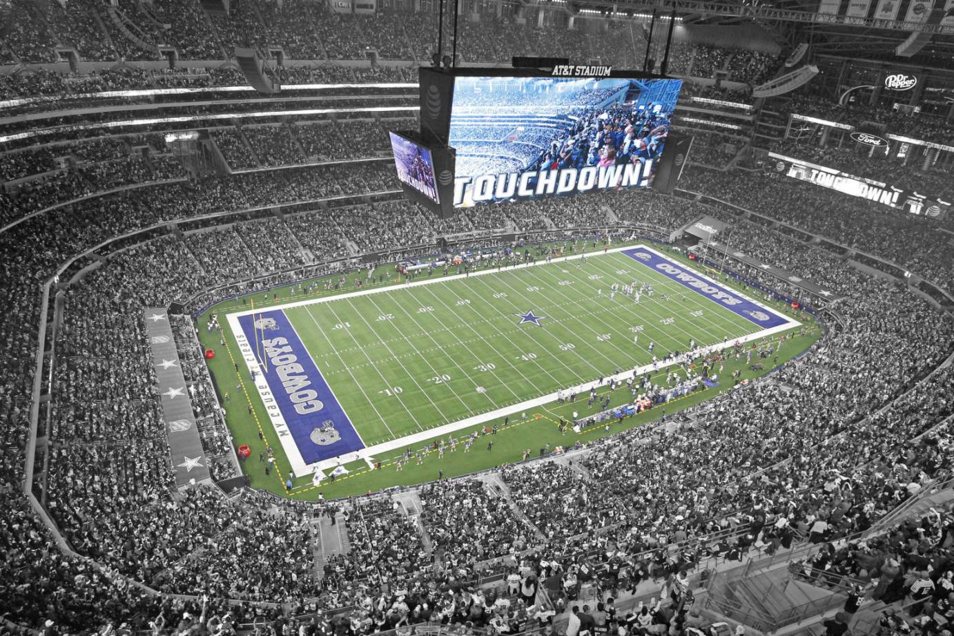 Birdseye view of Dallas Cowboys stadium