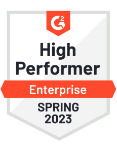 G2 Badge High performer enterprise spring 2023