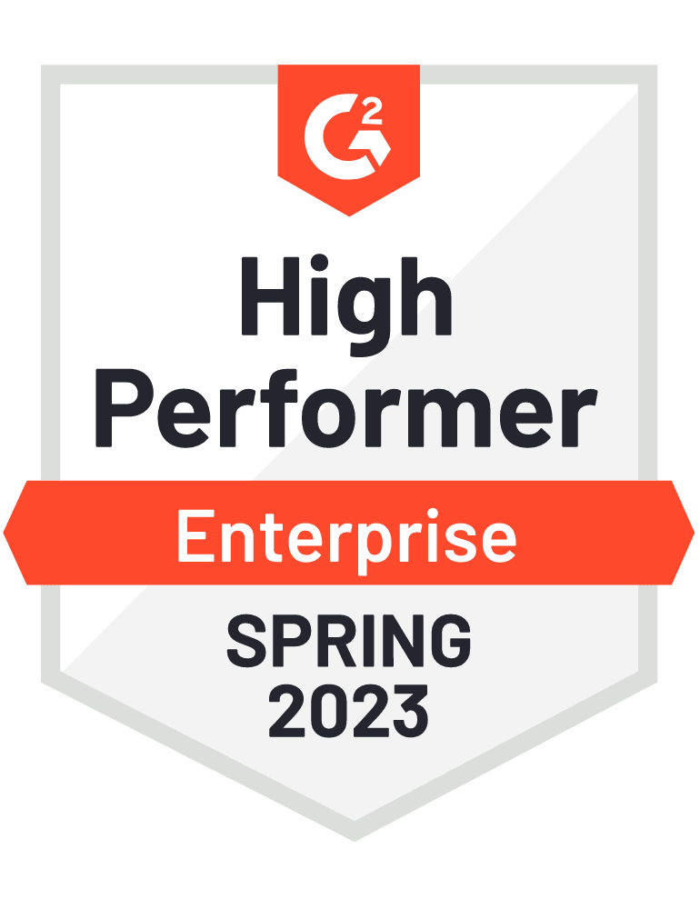 G2 Badge High performer enterprise spring 2023