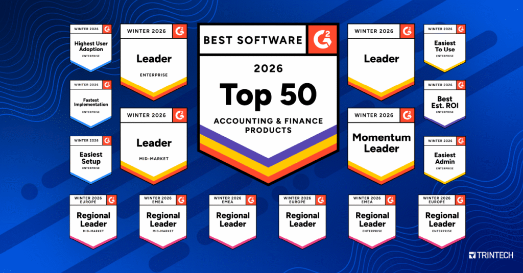 G2 named Trintech one of the best accounting and finance software solutions. Trintech also earns over 20 G2 badges for its financial close and reconciliation software