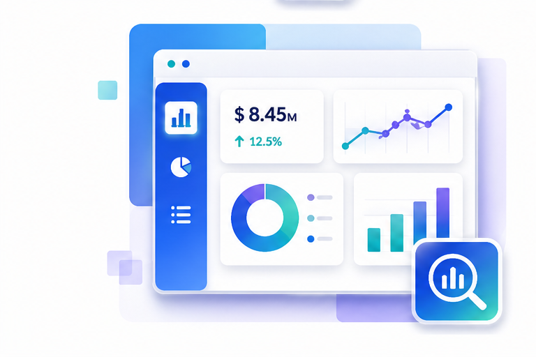 Real-time analytics dashboard with charts, graphs, and performance metrics